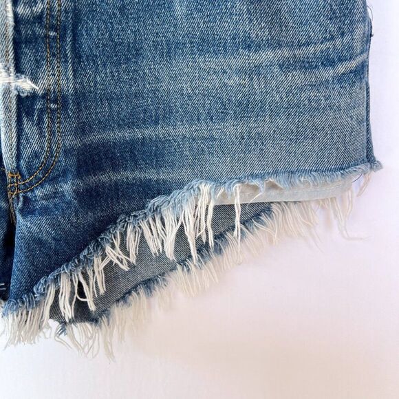 Levi's Denim Jean Shorts Frayed Raw Hem 100% Cotton Medium Wash - Picture 5 of 6